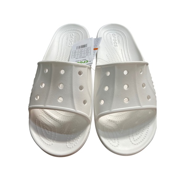 New‎ Crocs Adult Baya II Slides Sandals Men's 10 Women's 12 White Beach Shower - Picture 10 of 12